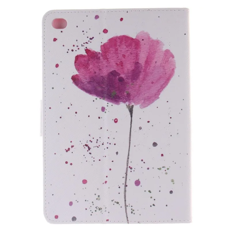 Fashion Two Side Flower Flip Wallet Case For Apple iPad Mini 4 Case PU Leather Stand Tablet Cover Case With Card Money Holder (47)