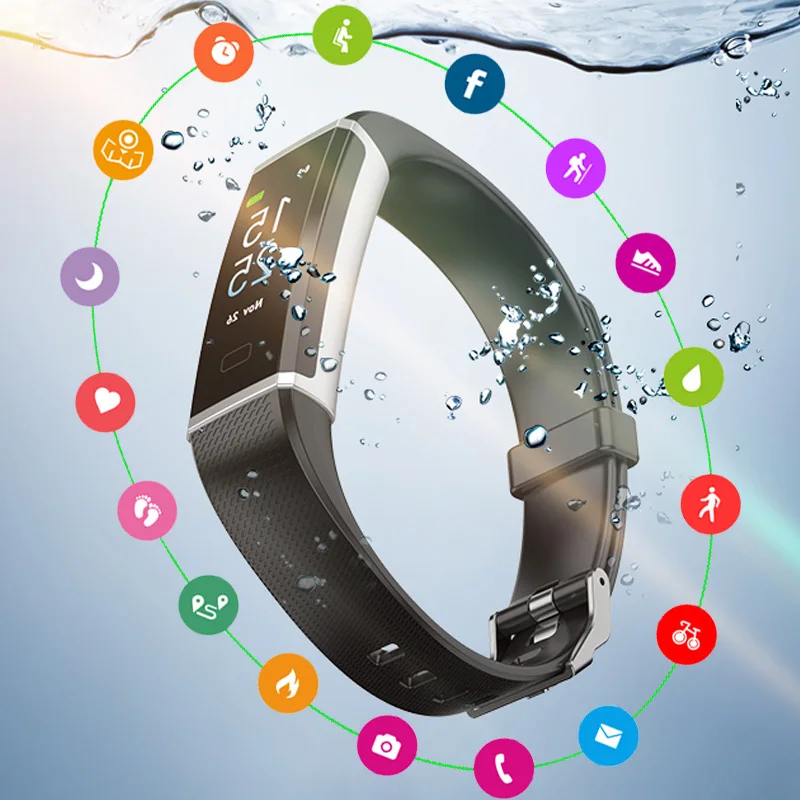 

Color Screen Smart Watch Sport Smart Bracelet Fitness Tracker Heart Rate Monitor IP68 Waterproof GPS Record For IOS Android