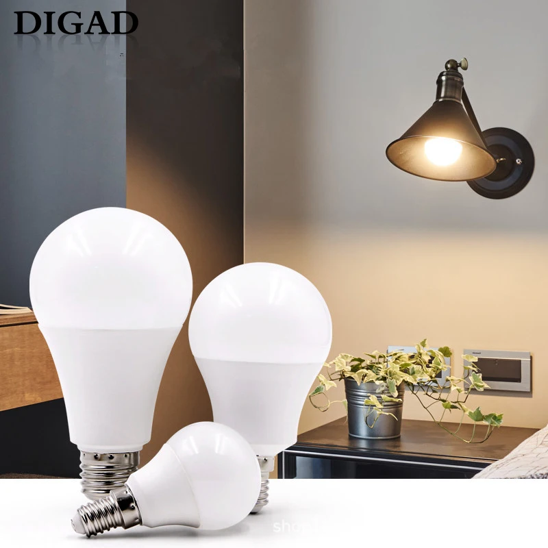 

DIGAD Energy saving Led Bulb E14 LED Lamp LED Bulb AC 220V 230V 240V 12W 9W 6W 3W Lampada LED Spotlight Table Lamp Lamps Light