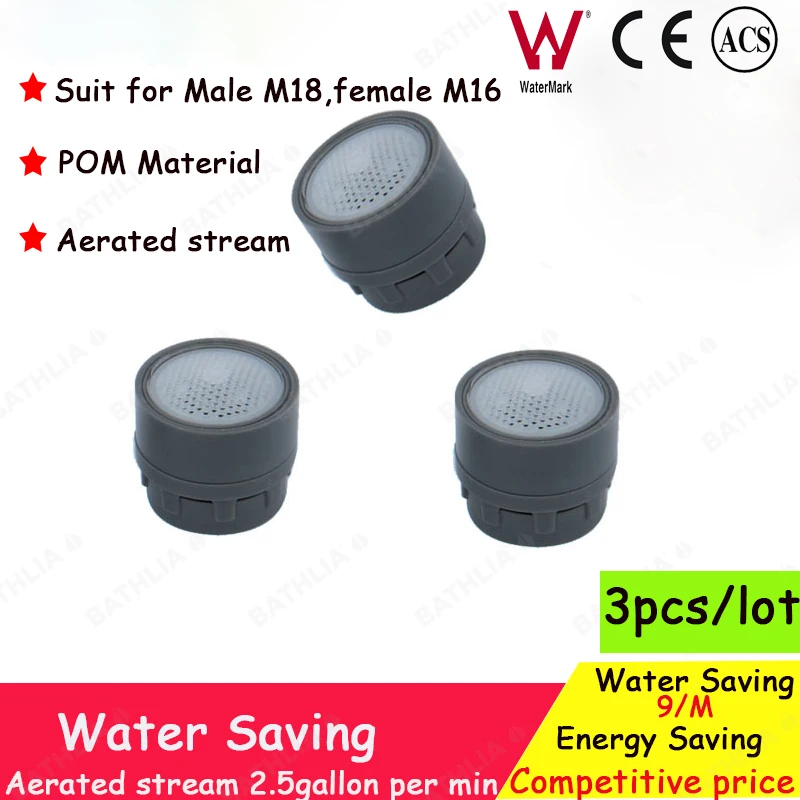 

3 pcs Water Saving Faucet Aerator insert POM Tap Flow Reducer Regulator Aerated stream for M18 Water Filter Faucet Insert
