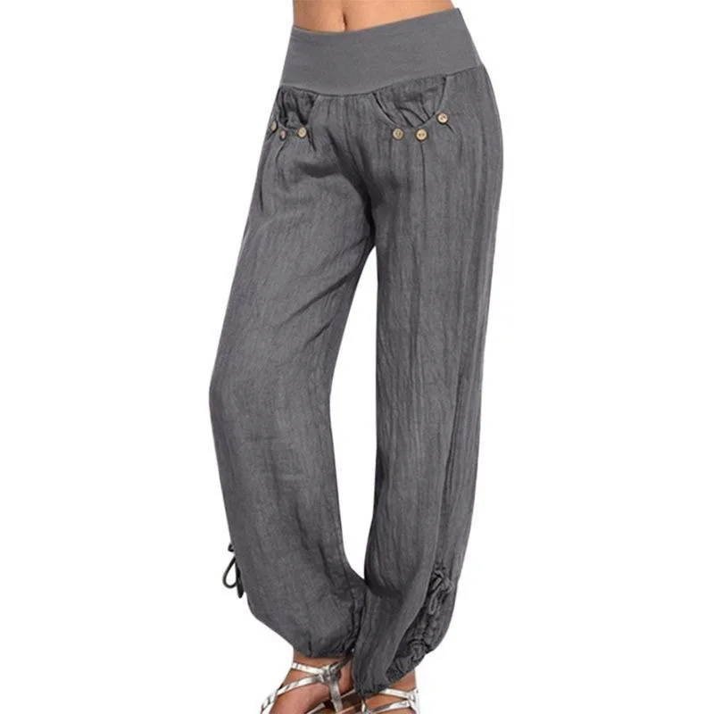 

Litthing Spring Women Casual Haren Pants High Waist Pants Women Fashion Wide Leg Loose Trousers Bloomers Pants Women Clothes Z35
