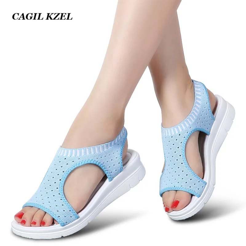 

CAGILKZEL Fashion Women Sandals For 2019 Breathable Comfort Shopping Ladies Walking Shoes Summer Platform Black Sandal Shoes