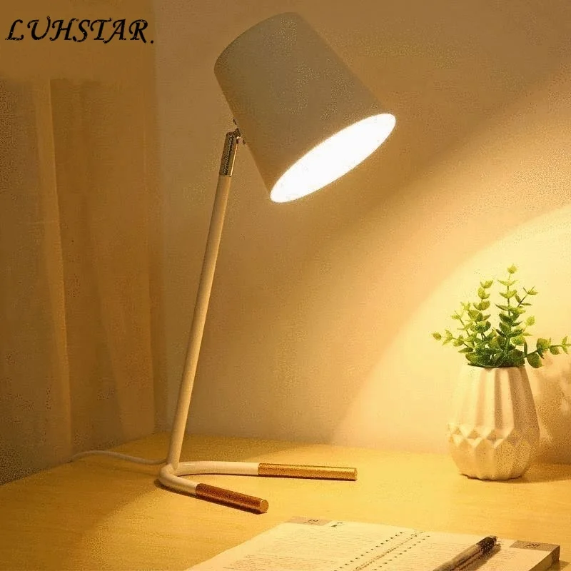 

Nordic Simple Modern Led Table Lamp Bedroom Bedside Light College Students Desk Dormitory Study Room Learning Reading Desk Lamp