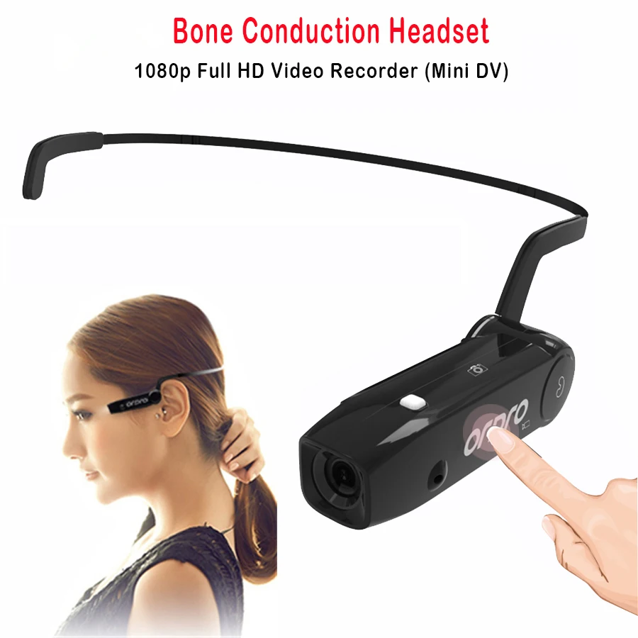 5MP 16GB 1080P Full HD Mini Camera Cycling DV Video Recorder Micro Candid Bluetooth Bone Conduction Bluetooth Headset