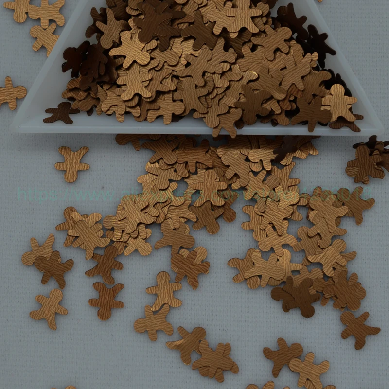 

Sequin 25g 7mm Gingerbread Man Shaped PVC loose Sequins For Crafts Paillettes Sewing Decoration Kids DIY Accessory