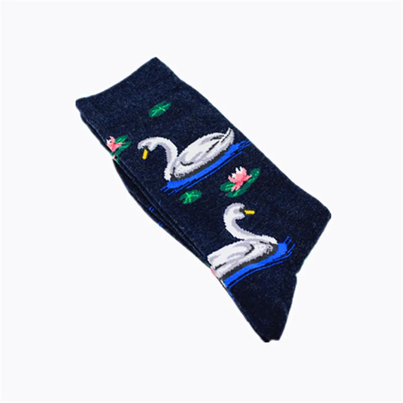 New Fashion Corgi Swan Elk Animal Crew Socks Cute Funny Christmas Long Skate Socks For Large Size Men