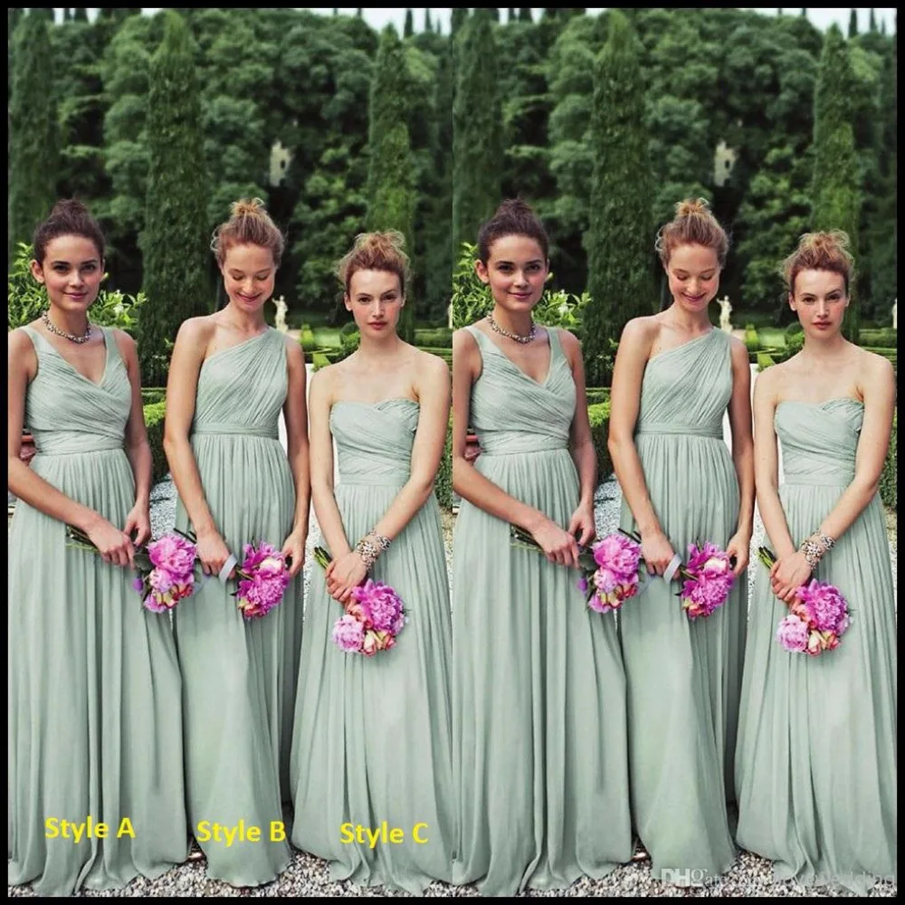 Wedding Sage Bridesmaid Dresses popular chiffon sage bridesmaid dresses buy cheap long floor length mint green bridal gownschina mainland