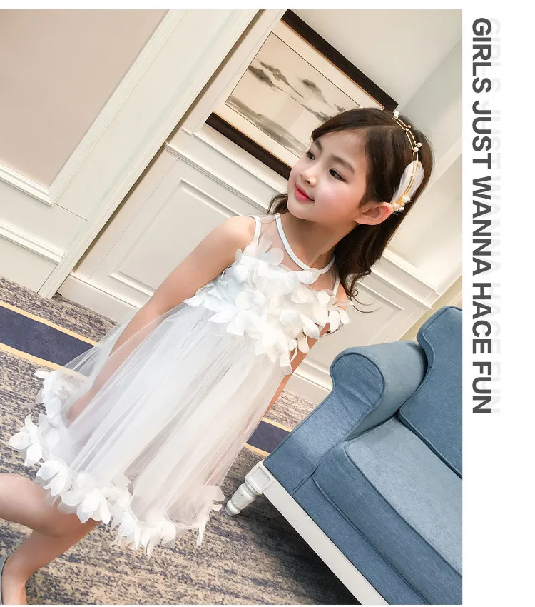 2018 Fashion Flower Girls Dress Summer Kids Clothes Sleeveless Cute Princess Party Children Dresses For Girls Costumes 14 Years (4)