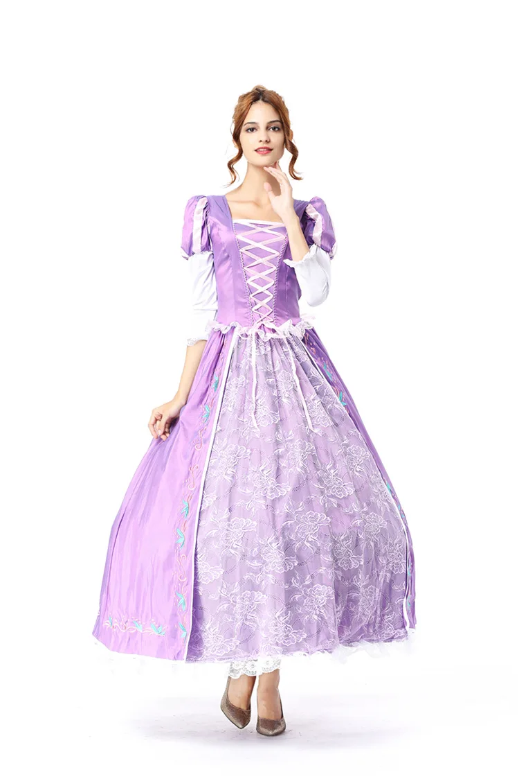Взрослый женский роскошный костюм принцессы Рапунцель, сказочное платье на Хэллоуин, Принцесса Рапунцель, маскарадный костюм