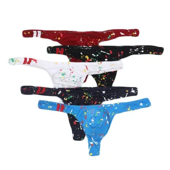 

5PCS Low Waist Sexy Male Thong Underwear Men Underwear Shorts Mens Briefs Short Breathable Underpants Pouch Briefs Panties