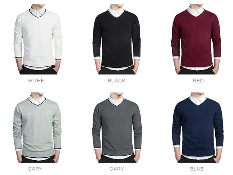 6Colors cotton sweaters men V neck mens sweaters pullover jersey MULS brand autumn winter 4XL knitwear dress male 2016 MS8891