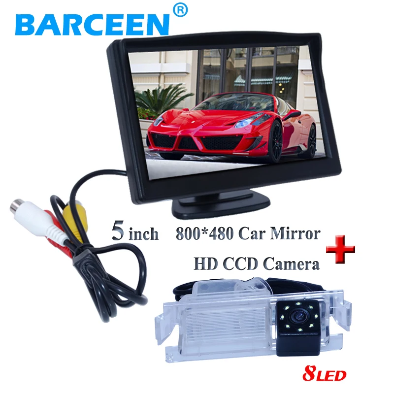 

hd ccd car rear view camera 8 led+5"car display monitor for Kia K2 Rio hatchback ceed 2013 for Hyundai Solaris(verna) hatchback