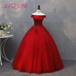 AXJFU принцессы с красным кружевом с цветочным рисунком вечернее платье Стадия Роскошные Винтажное с отделкой бусинами невесты Жемчуг