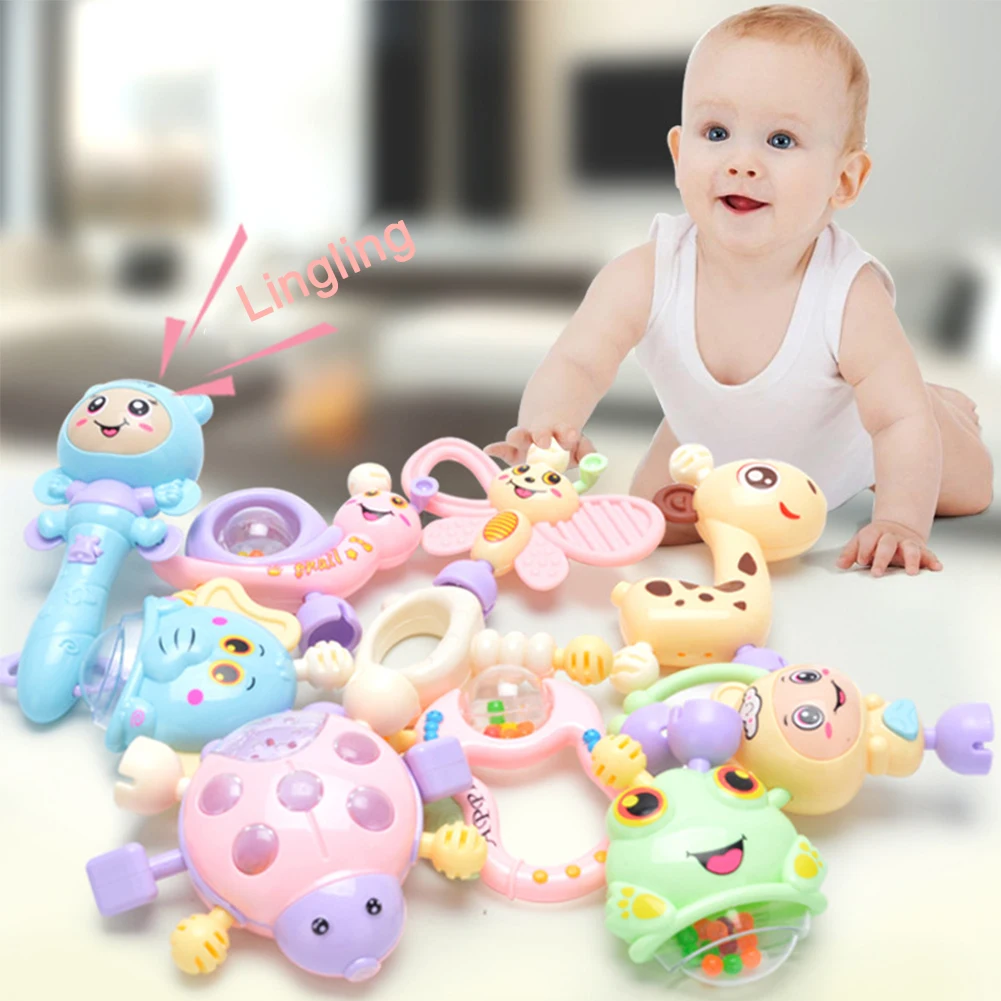 

Colorful Montessori Toys Send Quickly 6pc-10pc/Set Colorful Teething Kids Educational Crib Mobiles Baby Teether Toy for Girls