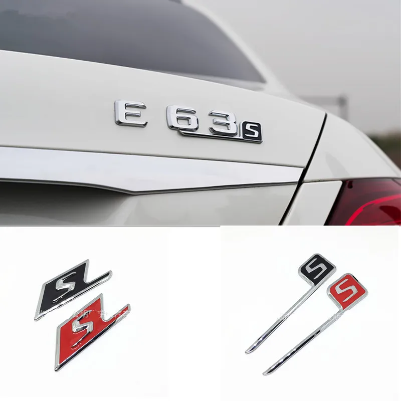 ABS S знак сзади автомобиля эмблема Стикеры для Mercedes Benz W117 Cla45 W205 C63 W212 E63 W207 W176 A45 X156