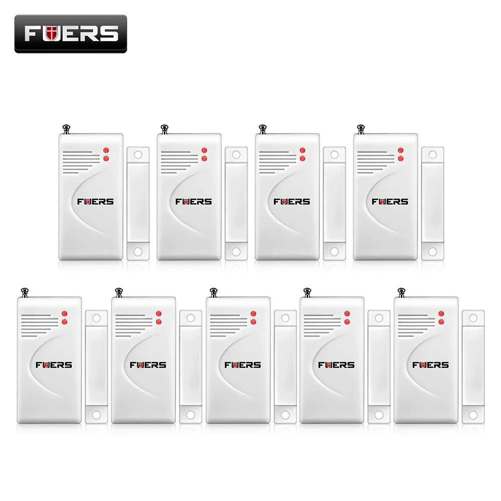 

Fuers 9pcs/lot Window Door Sensor Wireless Guarding Windows Doors Sensor For 433MHz Home Security Detector Alarm System Kits