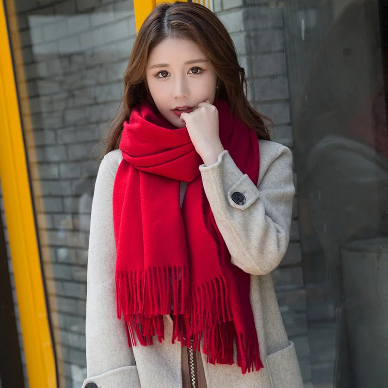 Price 2018 Autumn and Winter New Fashion Womens Candy Color Scarf Girls Solid Pashmina Cheap Artifical Cashmere Scarves Wholesales