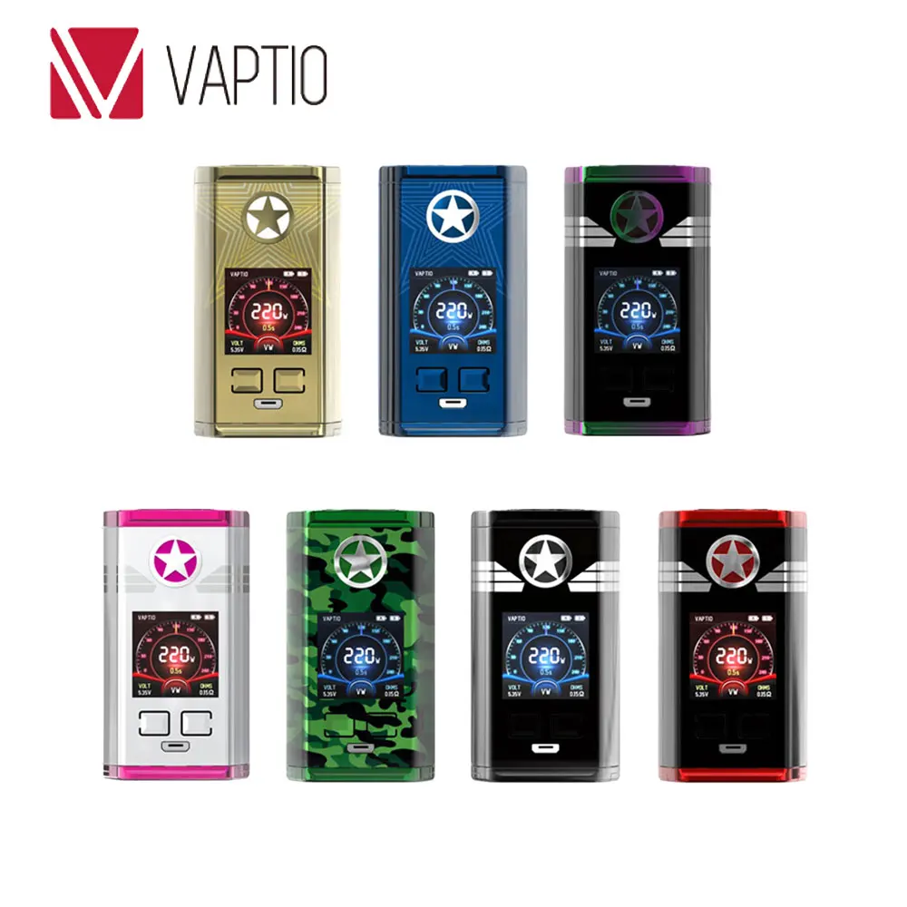 

220W Vaptio Captn TC Box MOD with 1.3 Inch TFT Color Screen & 0.005S Quick Fire Speed Firmware Upgradeable E-cigarette Box Mod
