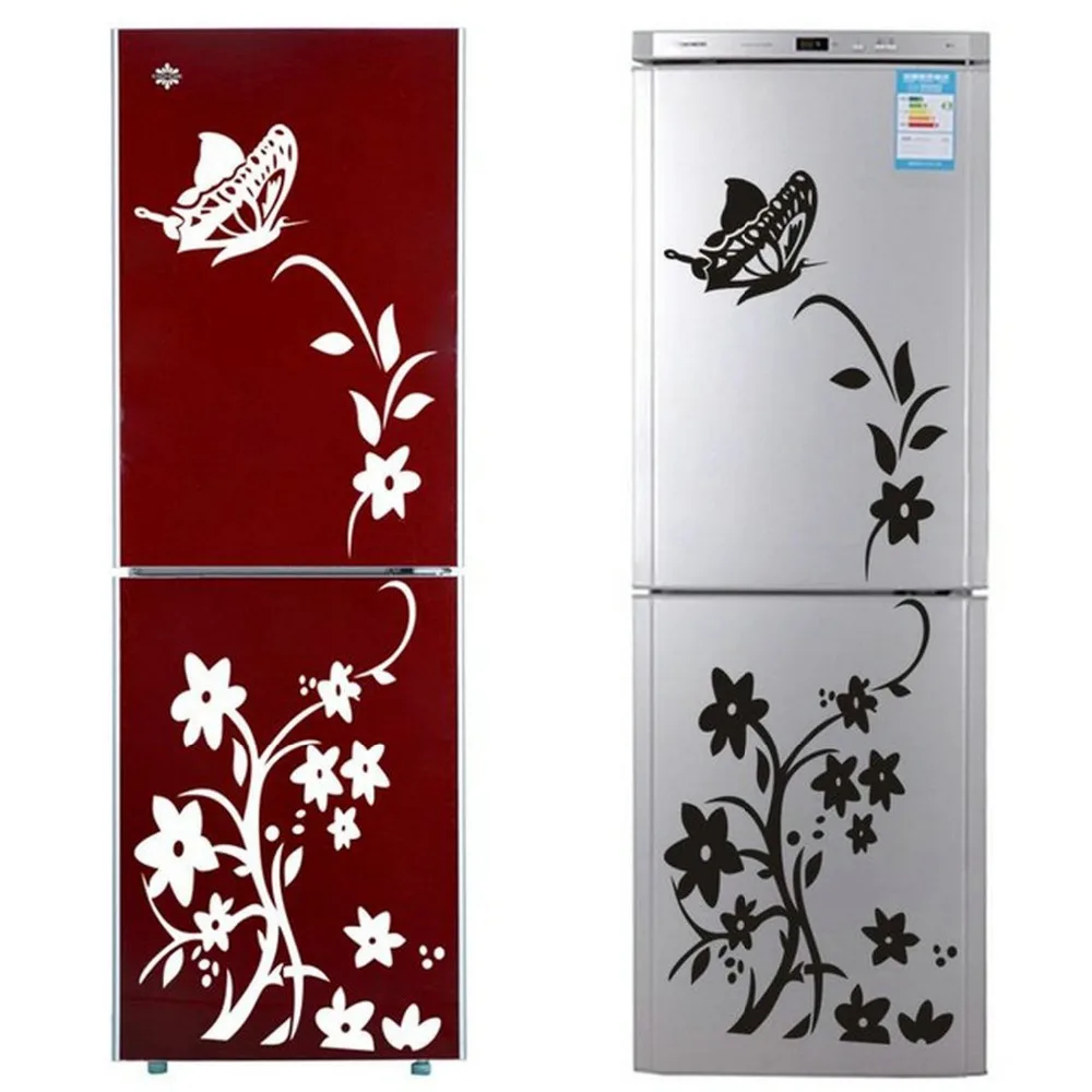 8308 buttlefly blume kühlschrank aufkleber schranktür aufkleber diy wohnzimmer vinyl 3d wandaufkleber schlafzimmer wandtattoos