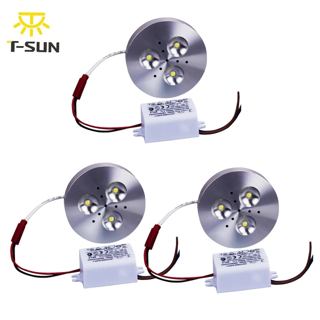 T Sunrise 3pcs Pack Led Under Cabinet Lights Kit Surface Mounted T Sunrise 3pcs Pack Led Under Cabinet Lights Kit Surface Mounted 3x1w Aluminum Puck Lamps