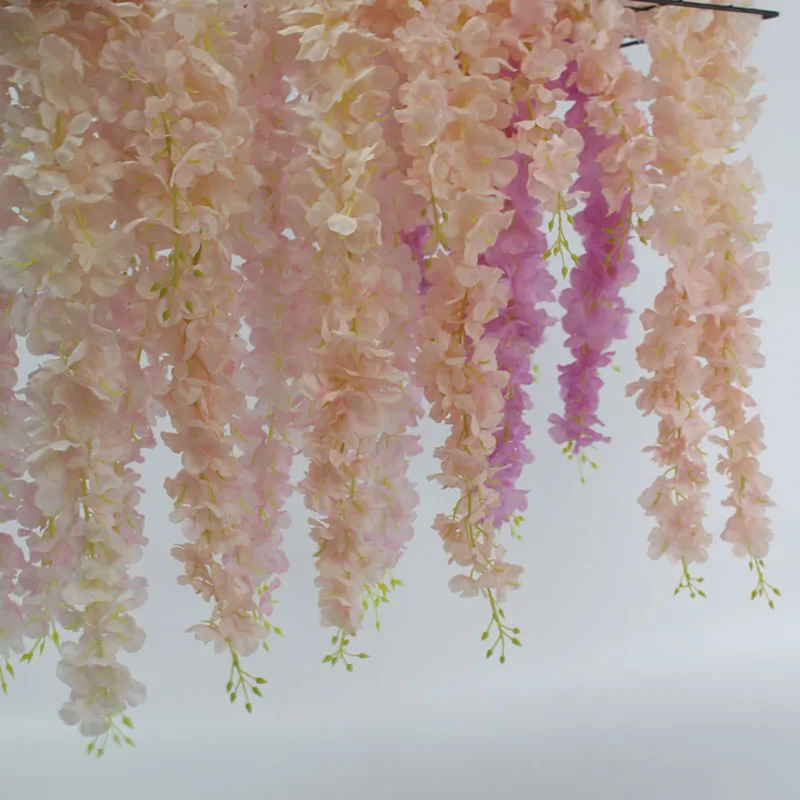 60 см вишневый цвет лоза Сакура искусственные цветы для вечерние свадебные потолочные Декор настенный подвесной ротанговый Флер может быть удлинен