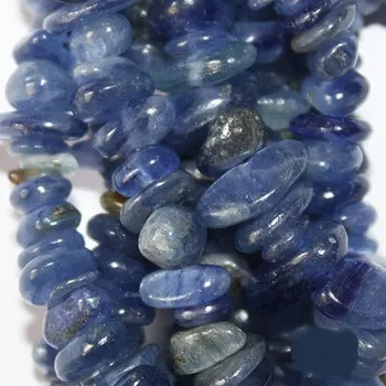 

Genuine Blue Kyanite - Freeform Chips approx. 8-9 mm - chip stone - Full Strand 15 1/2"