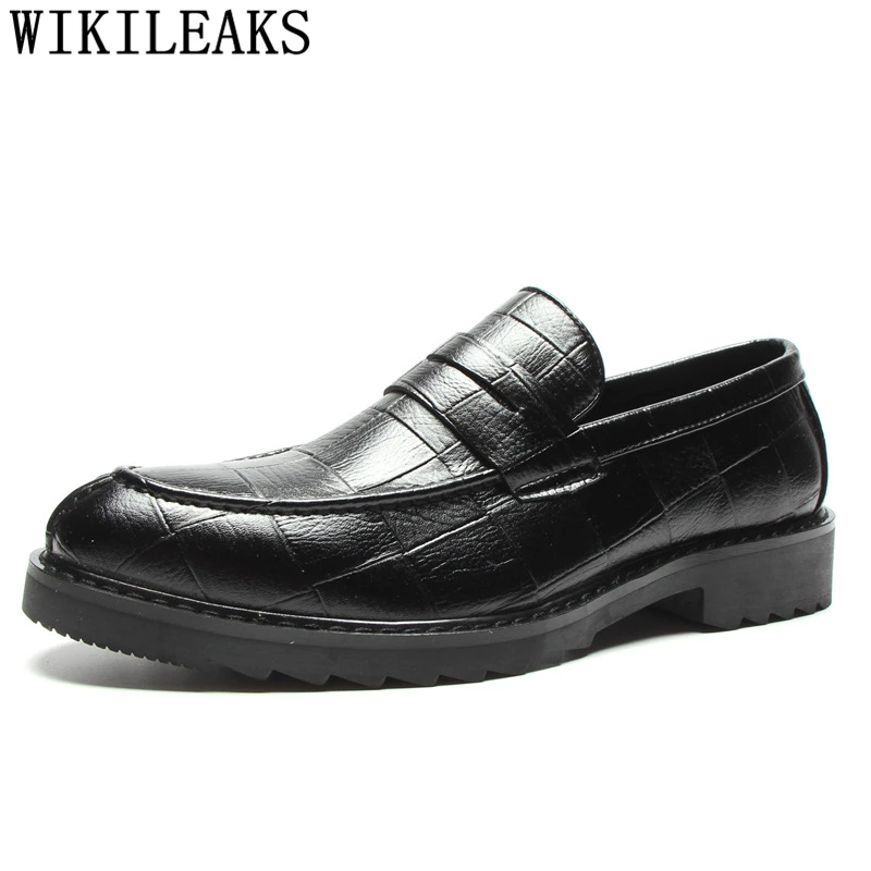 

loafers men slip on men dress shoes business shoes coiffeur men formal shoes leather wedding dress chaussure homme buty meskie