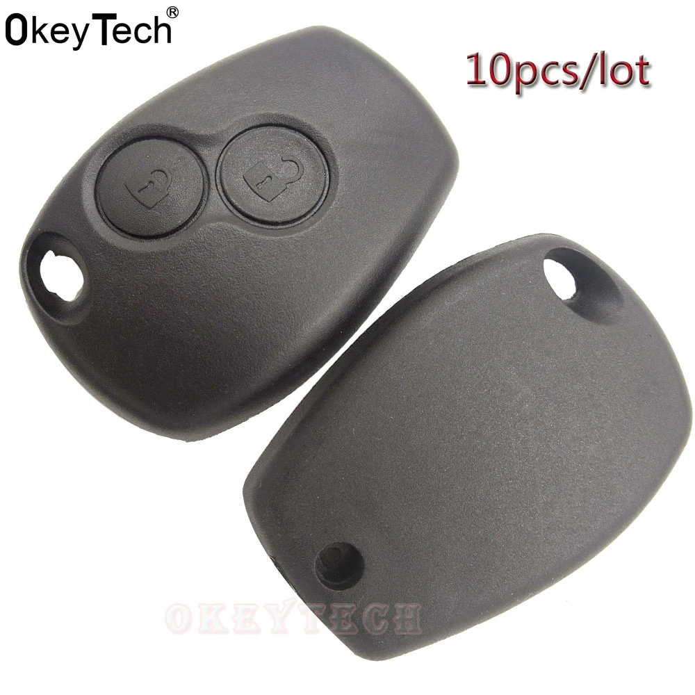 OkeyTech 10PCSLOT 2 Buttons Remote Key Shell Case Cover For Renault Modus Espace Laguna Duster Logan DACIA Sandero Clio Kangoo