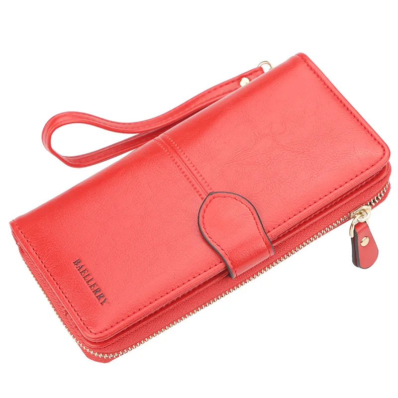 

Women Wallet Female Purse Women Leather Wallet Long Trifold Coin Purse Card Holder Money Clutch Wristlet Multifunction Zipper