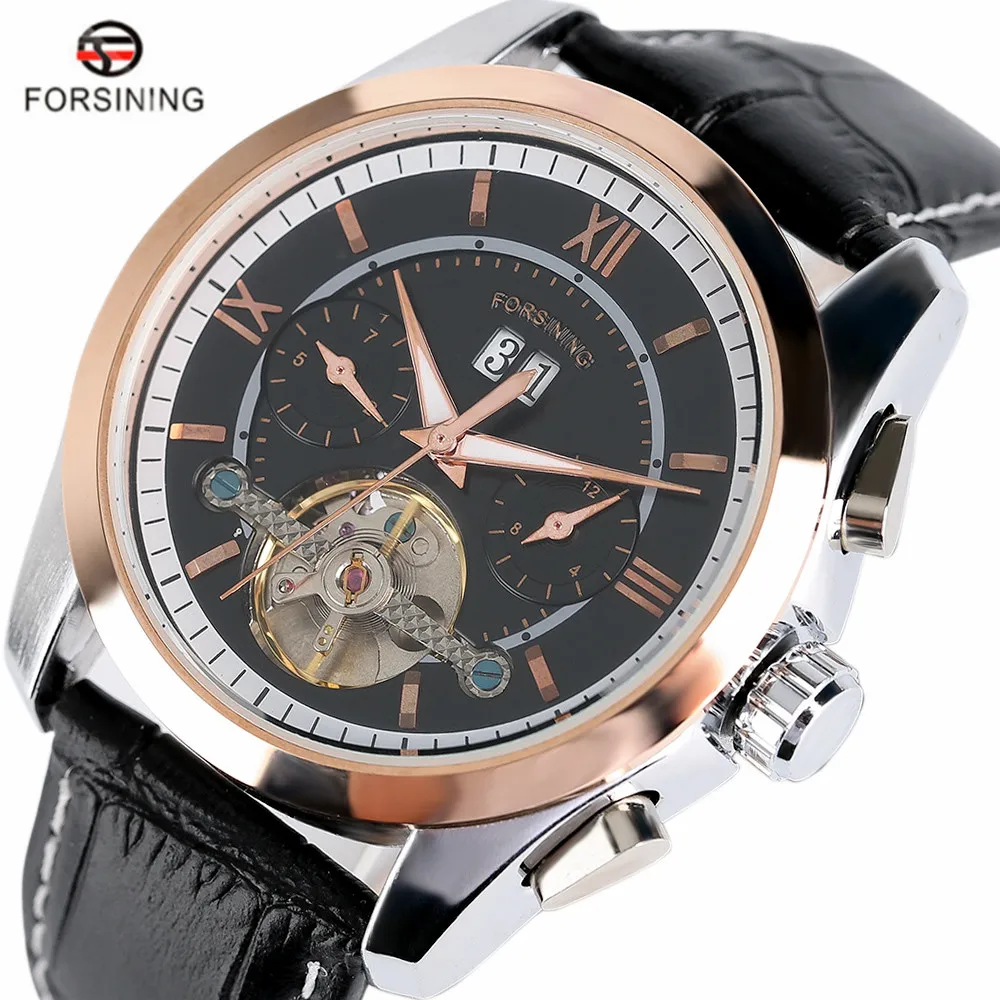 FORSINING Luxury Brand Skeleton Self Wind font b Mechanical b font Watch font b Men b
