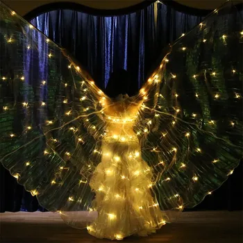 

KS58 New 4 colors change led light cloak butterfly wings bellydance led costumes colorful party perform wears luminous dress bar