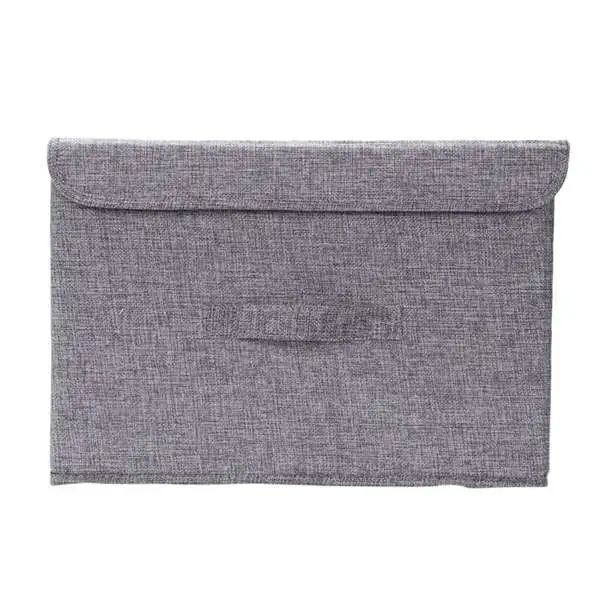 New-Cotton Linen Fabric Folding Cd Storage Boxes Foldable Bins Toys Organizer With Lids And Handles Storage Basket Laundry Bas