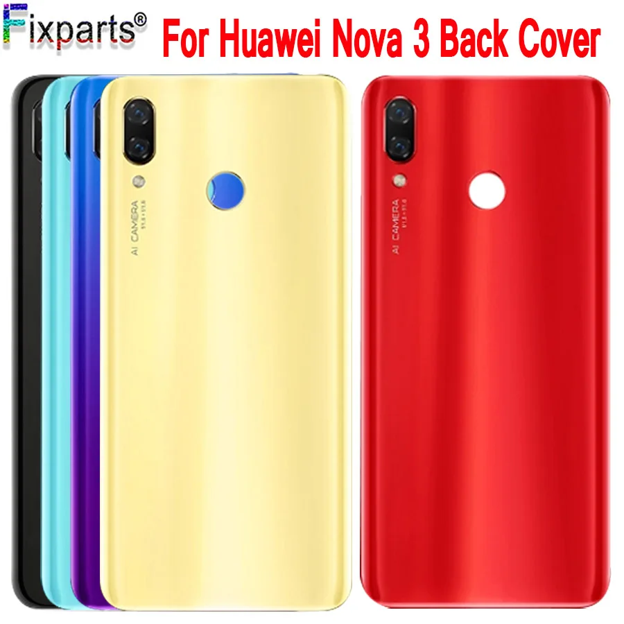 Для Huawei Nova 3 крышка батареи Задняя стеклянная задняя батарейного отсека Корпус
