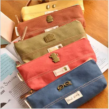 

Korea stationery vintage pencil case stationery bags Storage bag wallet Office & School Supplies