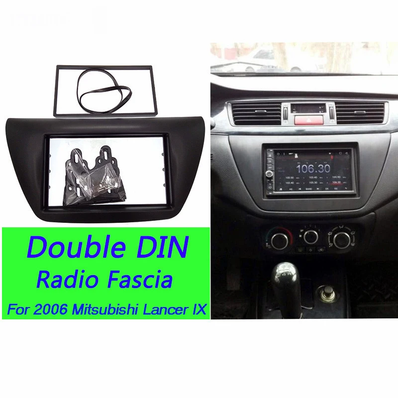 2 Din Автомобильная стерео панель подходит для 2006 Mitsubishi Lancer IX facia Dash ободок комплект для переоборудования крышка отделка Радио панель