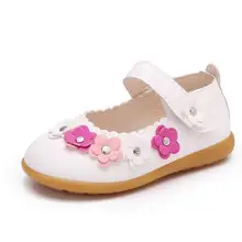 Nuevas chicas de cuero shoes primavera/otoño niños shoes bebé flores moda inferior suave antideslizante pisos zapatos de los niños zapatillas de deporte 03