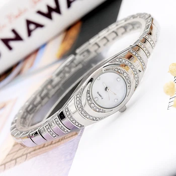 

New Hot Sale Crystal Bracelet Ladies Watch Beige Face Bracelet Female Watch Rhinestone Fashion & Casual Bracelet Clasp