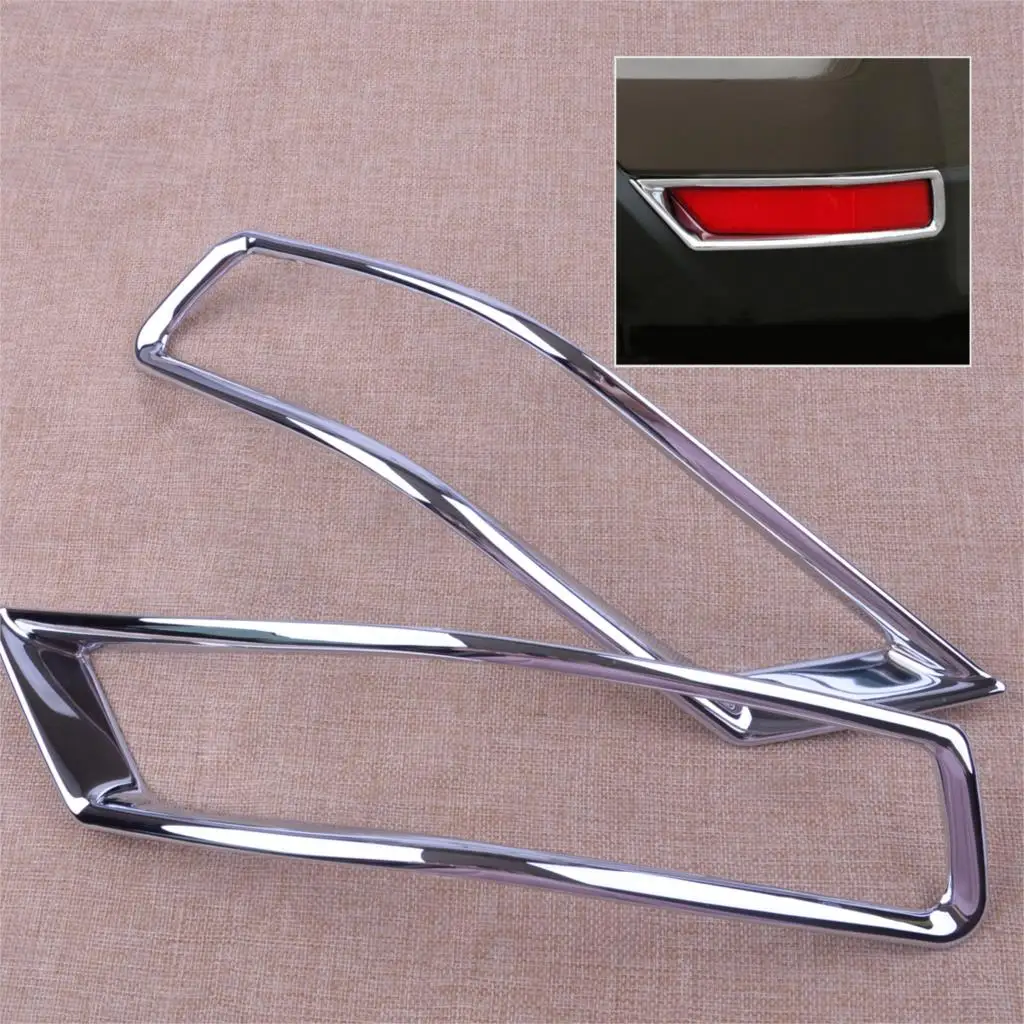 

CITALL 2Pcs Car Chrome Plated ABS Rear Fog Light Lamp Reflector Cover Trim fit for Nissan Rogue XTrail 2017 2018 Facelift model