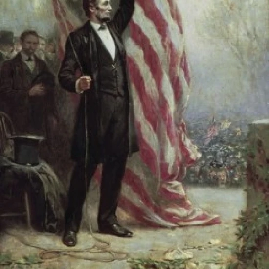 Lincoln at Independence Hall  Jean Leon Gerome Ferris  1863-1930  American Poster Print (18 x 24)