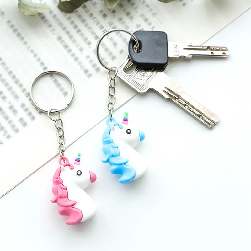 

Hot Sale Cute Unicorn Keychain Animal PVC Keychains Women Bag Charm Key Ring Pendant Gifts High Quality