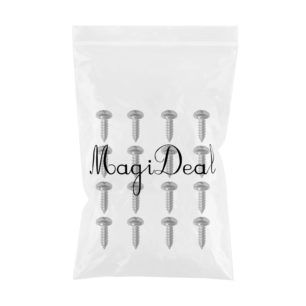 MagiDeal 20 Pieces M5 Stainless Steel Self-Tapping Screws Kayak Canoe Accessories Round Pan Head Screws 