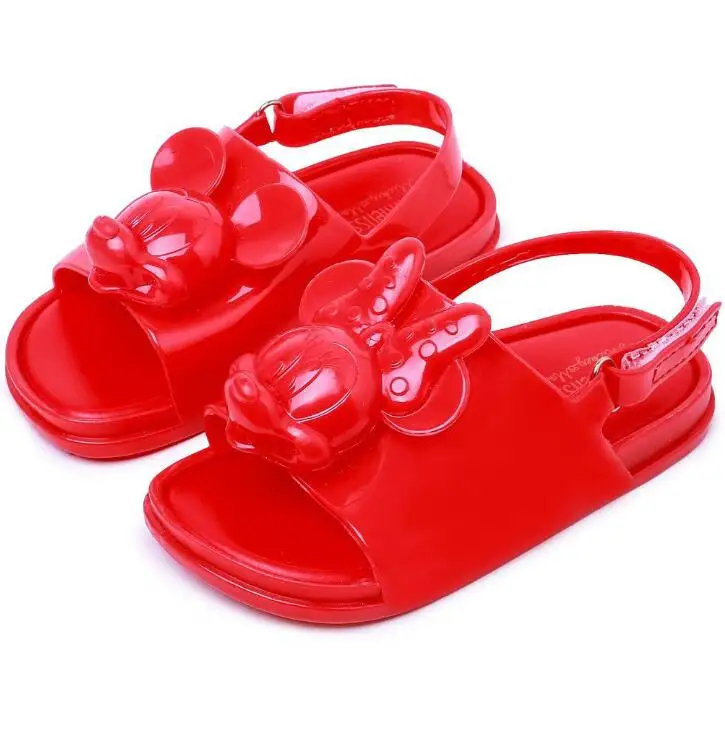 Melissa Twins Mini mouse Head; Новинка года; летняя трехмерная обувь; Новая прозрачная обувь; сандалии для девочек; нескользящие детские сандалии для малышей