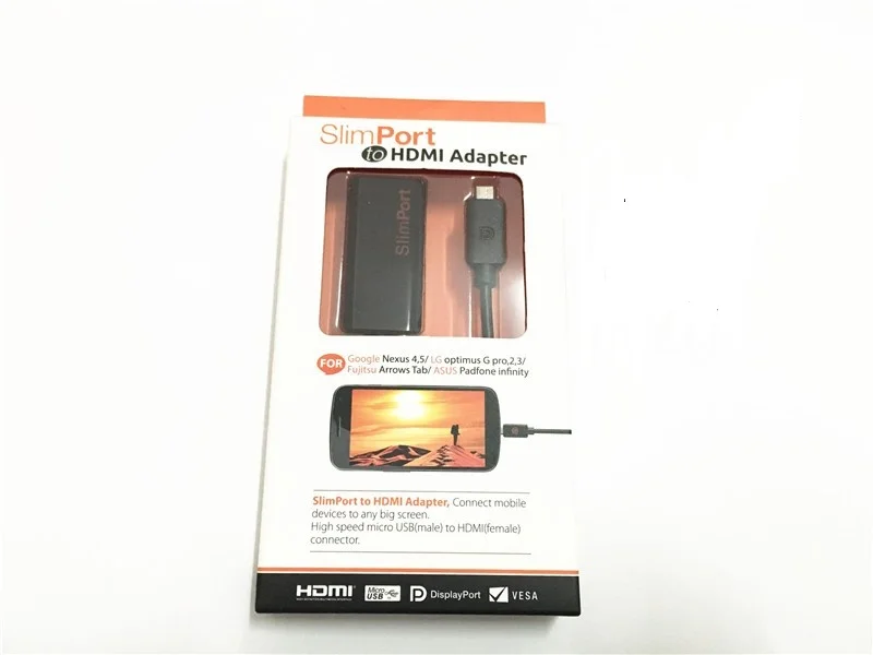 50 шт./лот * 1080P 3D SlimPort MyDP к HDMI адаптер для Google Nexus 5 4 /LG optimus Gpro/Fujitsu Arrows Tab ASUS Padfone infinity |