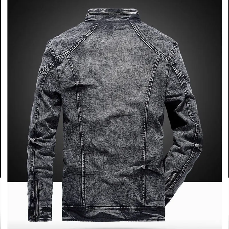Solid Casual Slim Mens Denim Jacket Plus Size 4XL Bomber Jacket Men High Quality Cowboy Men's Jean Jacket Chaqueta Hombre 2019
