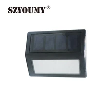 SZYOUMY теплый белый светодиодный светильник на солнечных батареях 6 светодиодный s перезаряжаемый светильник Настенный светильник с датчиком для сада во дворе наружные дорожки