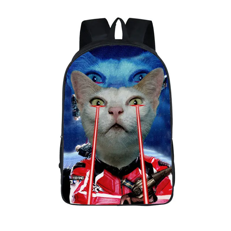 Baratos Divertido espacio gato unicornio mochila láser gato Kitty mochilas niños mochilas escolares para niñas mochilas escolares para adolescentes