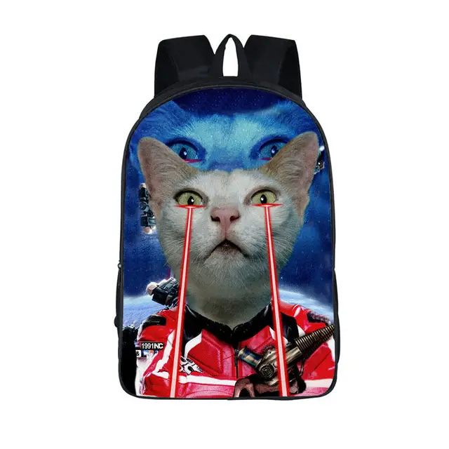Funny Space Cat Unicorn Backpack Laser Cat Kitty Backpacks Children School Bags For Girls School