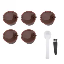 Пластиковые и нержавеющей стали многоразовые кофейные капсулы чашки фильтры с ложкой Чистящая Щетка Фильтр кофе посуда