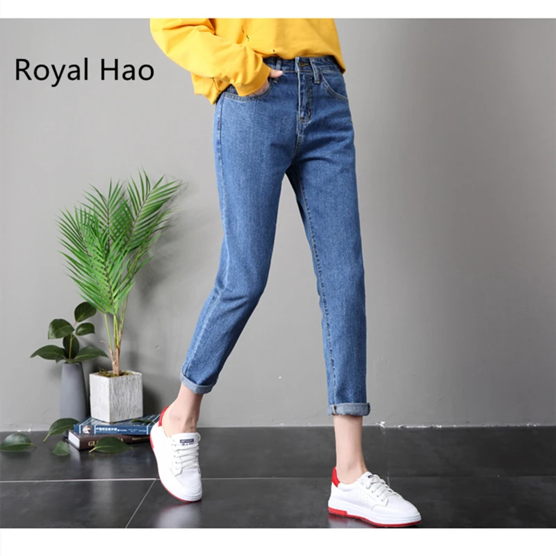 R&H 2018 Ankle Length Dark Blue Boyfriend Jeans Women Loose Harem High Waist Denim Pants Lady Casual Mom Jeans Mujer Plus Size R&H 2018 Ankle Length Dark Blue Boyfriend Jeans Women Loose Harem High Waist Denim Pants Lady Casual Mom Jeans Mujer Plus Size