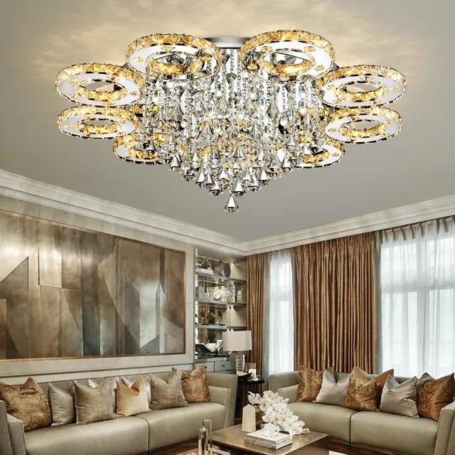 Best Offers Modern Led Crystal  Ceiling Lights For Living Room luminaria teto cristal Ceiling Lamps For Home Decoration Free shipping